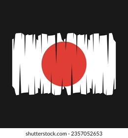 Japan flag with brush stroke vector Illustration