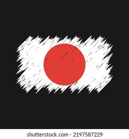 Japan Flag Brush Strokes. National Flag