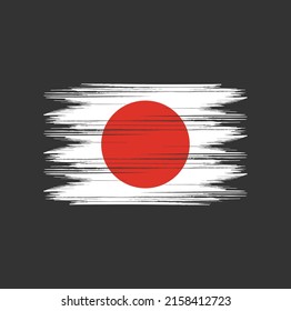 Ilustración de vectores de pincel de bandera de Japón