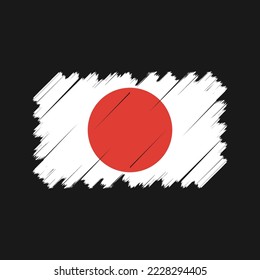 Japan Flag Brush Vector Illustration