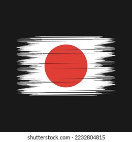 Ilustración de vectores de pincel de bandera de Japón