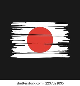 Japan Flag Brush Vector Illustration