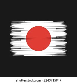 Japan Flag Brush Vector Illustration
