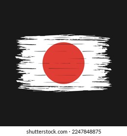 Japan Flag Brush Vector Illustration