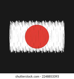 Ilustración de vectores de pincel de bandera de Japón