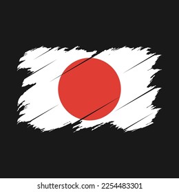 Ilustración de vectores de pincel de bandera de Japón