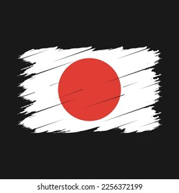 Japan Flag Brush Vector Illustration