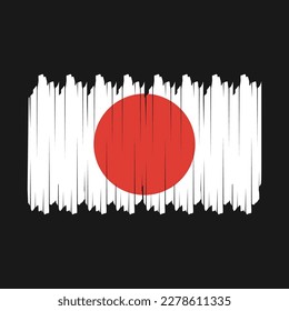 Japan Flag Brush Vector Illustration