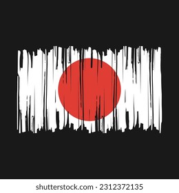Japan Flag Brush Vector Illustration