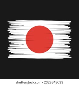 Japan Flag Brush Vector Illustration