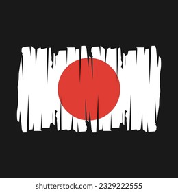 Japan Flag Brush Vector Illustration