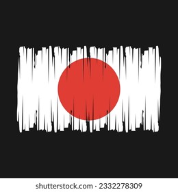 Japan Flag Brush Vector Illustration