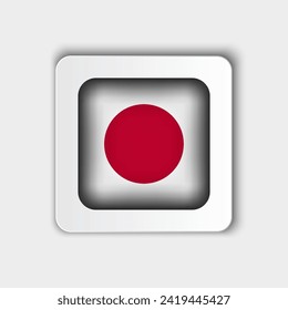 Japan Flag Button Flat Design