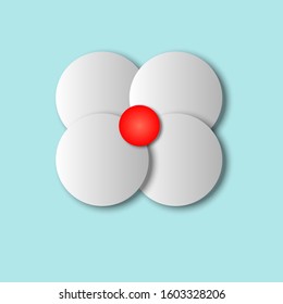 Japan flag button isolated on blue