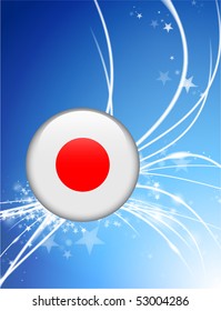 Japan Flag-Button auf abstrakter, moderner heller Hintergrund - Originalillustration