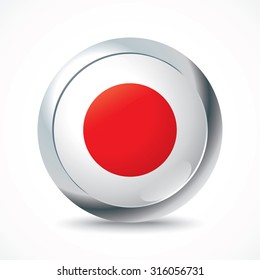 Japan flag button - vector illustration