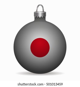 japan flag christmas ball vector