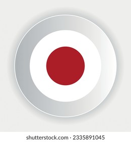 Japan flag in circle shape. official colors and proportions correctly. Vector illustration. eps 10.