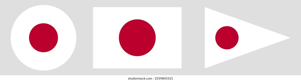 Japan flag, circle, triangle, square flag	
