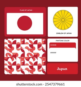 
JAPAN Flag with Colors and Patterns 