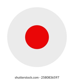 Japan flag design icon emoticon. Vector illustration on white background of Japan flag.