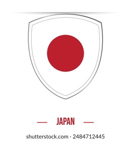 Diseño de la bandera de Japón. estilo escudo emblema brillante del orgullo nacional japonés y la tradición en el fondo blanco Bandera nacional de Japón para la celebración del día nacional el 11 de febrero, cartel volante y Sitio web