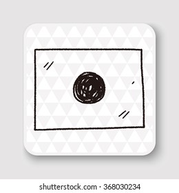 Japan flag doodle