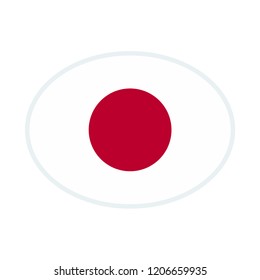 Japan flag. Japan ellipse flag.