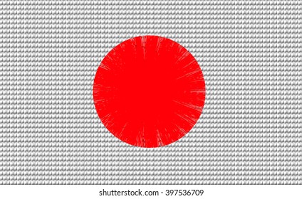 Japan flag embroidery design pattern .