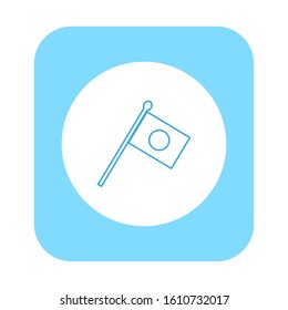 Japan flag face vector icon with simple shapes