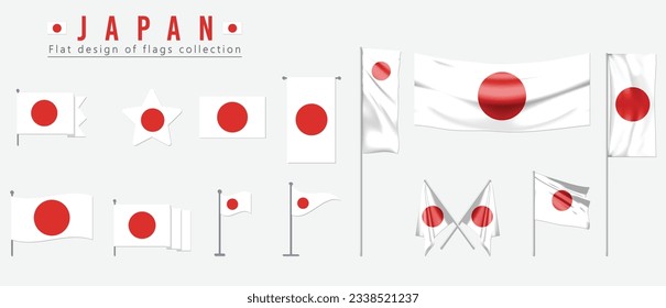 Japan flag, flat design of flags collection
