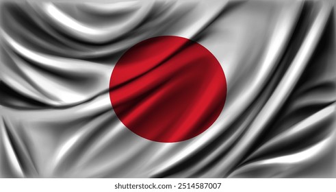 Bandeira do Japão saltando de perto. Ilustração vetorial.