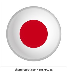 Japan flag Glossy Button - Vector