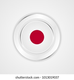 Japan flag in glossy vector icon.
