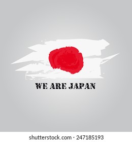 Japan Flag Hand Drawn
