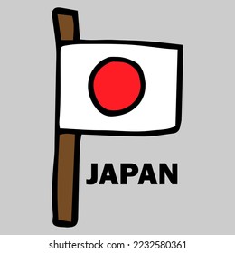 japan flag hand drawn vector