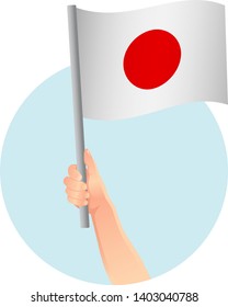 Japan flag in hand icon
