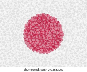 Japan Flag in Hearts Shape. Transparent hearts design. Isolated vector Illustration. Use for printing, posters, T-shirts, textile drawing, print pattern, etc. Follow other flags in my collection.