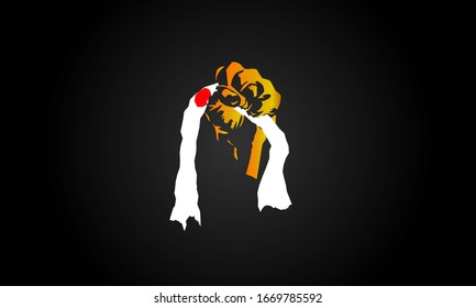 Japan Flag Holding In Hand Man Stock Illustration