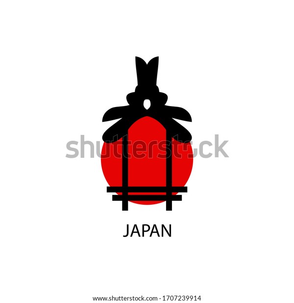 Japan flag house gate\
logo sign icon for restaurant shop parts car. Modern design fashion\
print for clothes cards picture poster banner for websites. Vector\
illustration