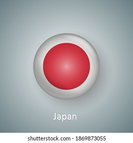 Icono de la bandera de Japón gradiente 3d aislado