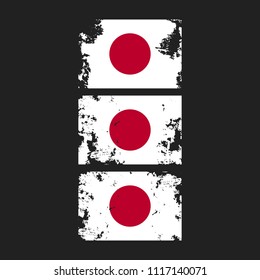 Japan flag icon grunge torn vector