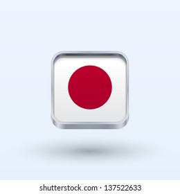 Japan flag icon square form on gray background. Vector illustration.