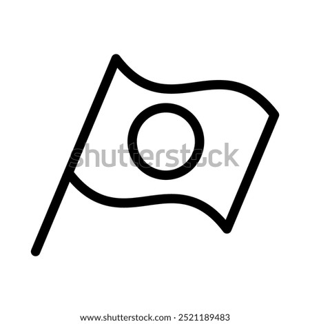 Japan flag icon in thin line style vector illustration graphic design