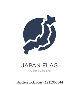 Japan flag icon. Trendy flat vector Japan flag icon on white background from Country Flags collection, vector illustration can be use for web and mobile, eps10