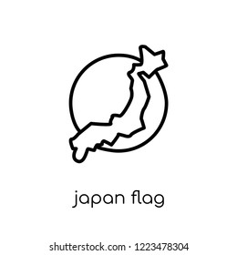 Japan flag icon. Trendy modern flat linear vector Japan flag icon on white background from thin line Country Flags collection, editable outline stroke vector illustration
