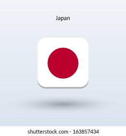 Japan flag icon. Vector illustration.