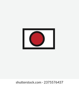 Japan flag icon vector illustration