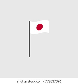 Japan flag icon. Vector illustration.