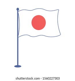 Japan flag isolated cartoon vector